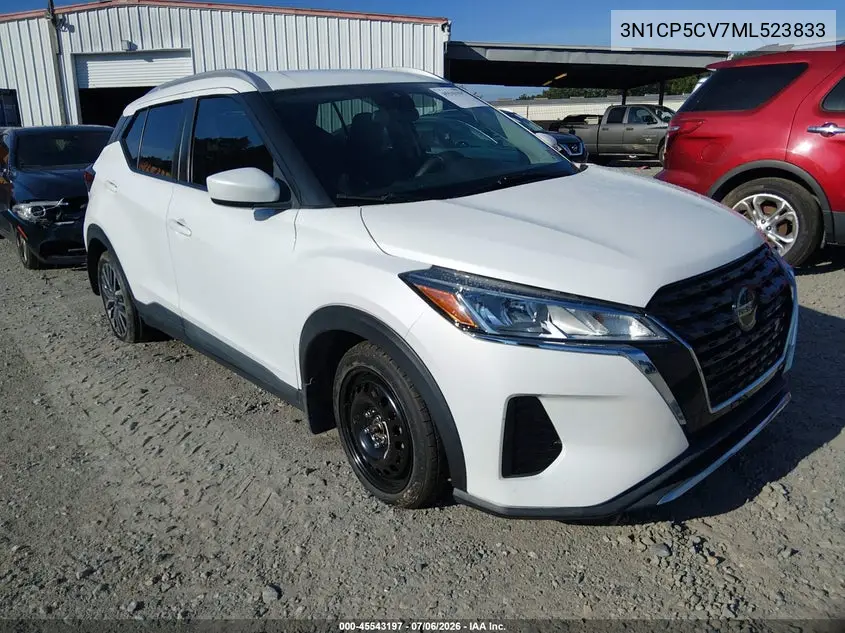 2021 Nissan Kicks Sv Xtronic Cvt VIN: 3N1CP5CV7ML523833 Lot: 45543197