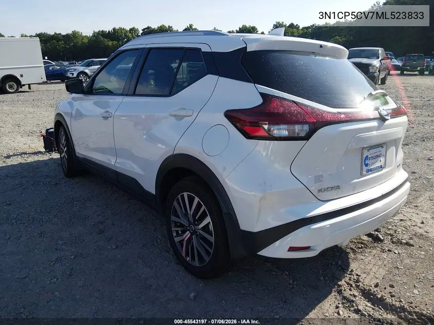 2021 Nissan Kicks Sv Xtronic Cvt VIN: 3N1CP5CV7ML523833 Lot: 45543197