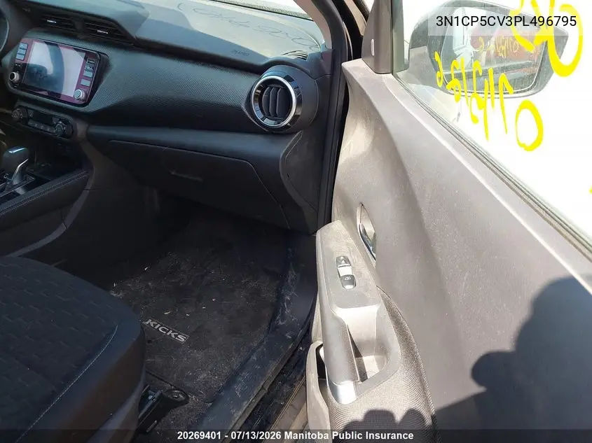 2023 Nissan Kicks Sv VIN: 3N1CP5CV3PL496795 Lot: 20269401