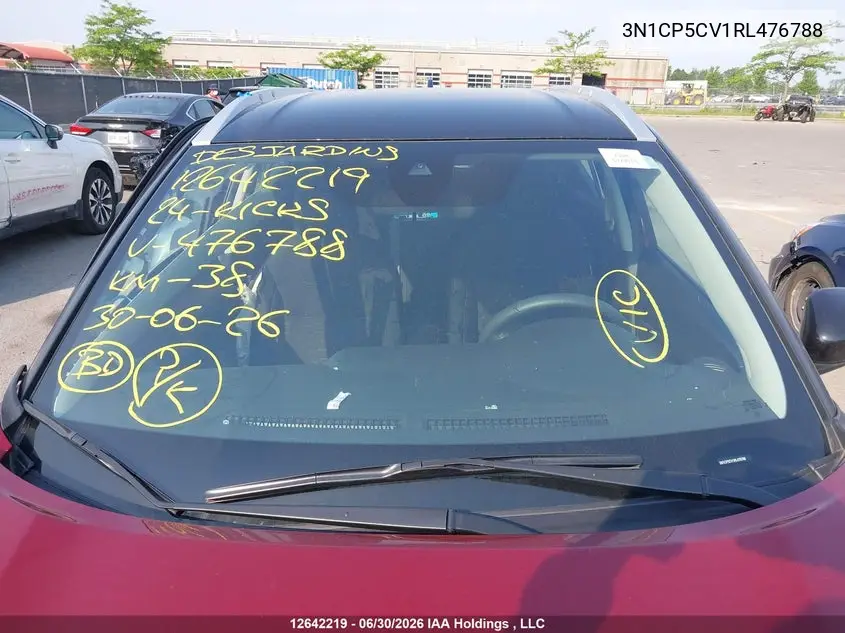 2024 Nissan Kicks Sv VIN: 3N1CP5CV1RL476788 Lot: 12642219
