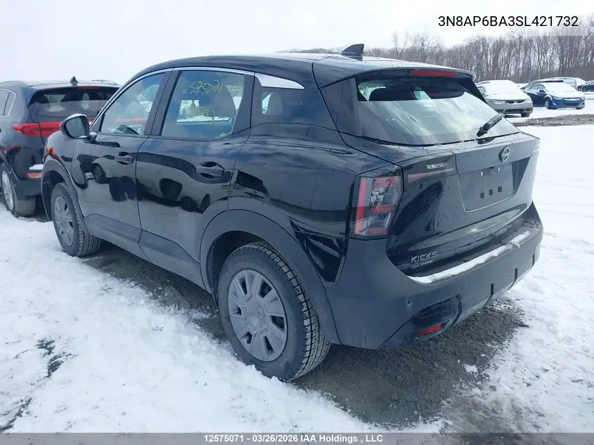 2025 Nissan Kicks S VIN: 3N8AP6BA3SL421732 Lot: 12575071