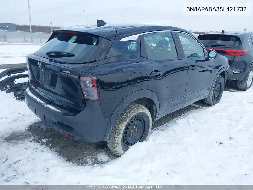 2025 Nissan Kicks S VIN: 3N8AP6BA3SL421732 Lot: 12575071