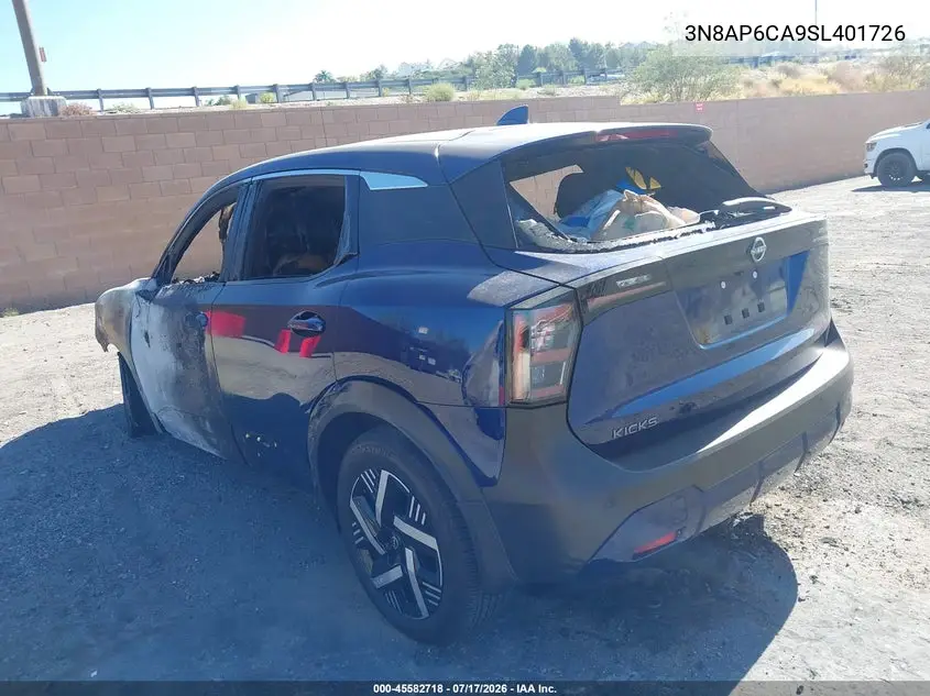 2025 Nissan Kicks Sv Fwd VIN: 3N8AP6CA9SL401726 Lot: 45582718