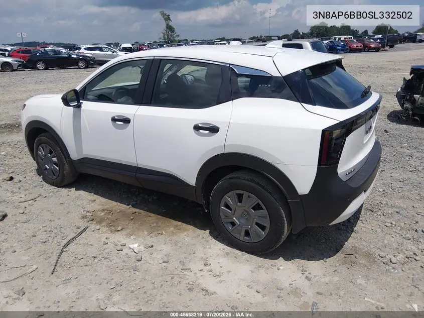 2025 Nissan Kicks S Intelligent Awd VIN: 3N8AP6BB0SL332502 Lot: 45668219