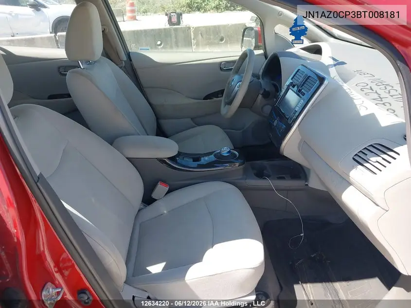 2011 Nissan Leaf Sv/Sl VIN: JN1AZ0CP3BT008181 Lot: 12634220
