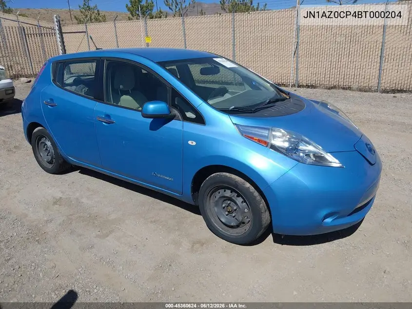 2011 Nissan Leaf Sl VIN: JN1AZ0CP4BT000204 Lot: 45360624
