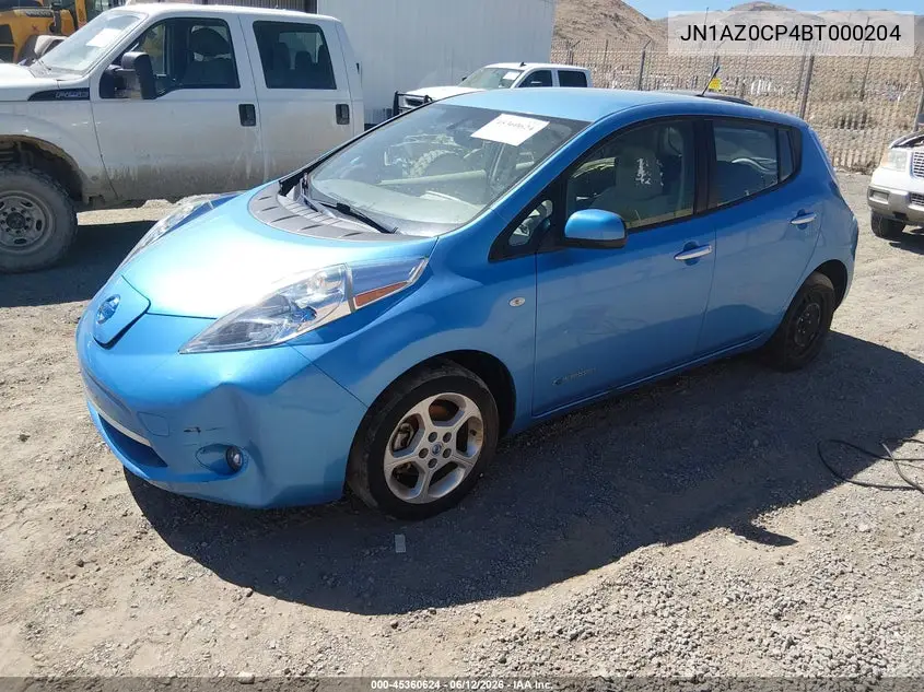 2011 Nissan Leaf Sl VIN: JN1AZ0CP4BT000204 Lot: 45360624