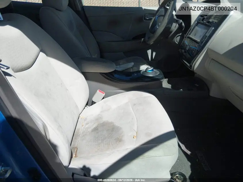 2011 Nissan Leaf Sl VIN: JN1AZ0CP4BT000204 Lot: 45360624