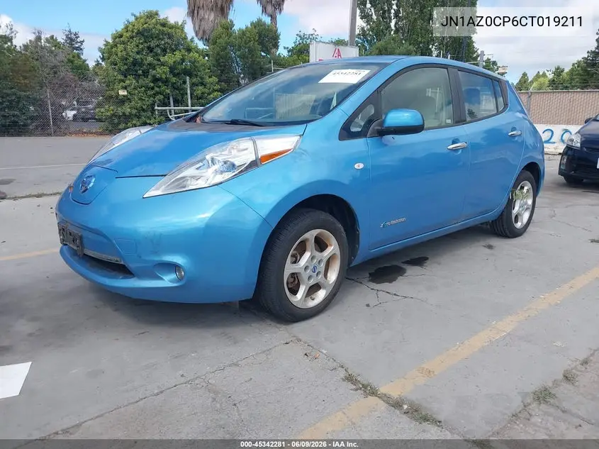 2012 Nissan Leaf Sl VIN: JN1AZ0CP6CT019211 Lot: 45342281