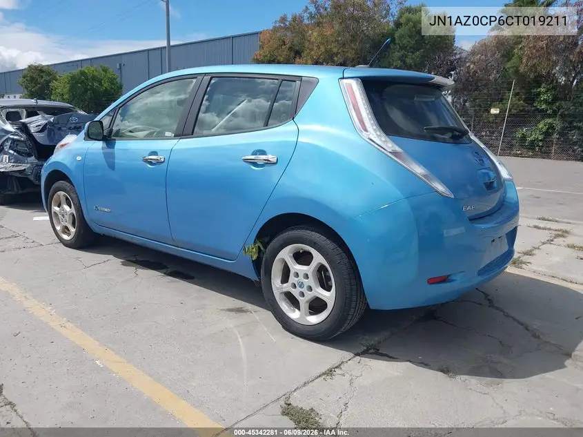 2012 Nissan Leaf Sl VIN: JN1AZ0CP6CT019211 Lot: 45342281