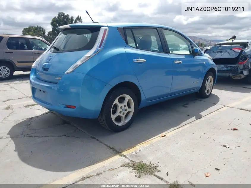 2012 Nissan Leaf Sl VIN: JN1AZ0CP6CT019211 Lot: 45342281