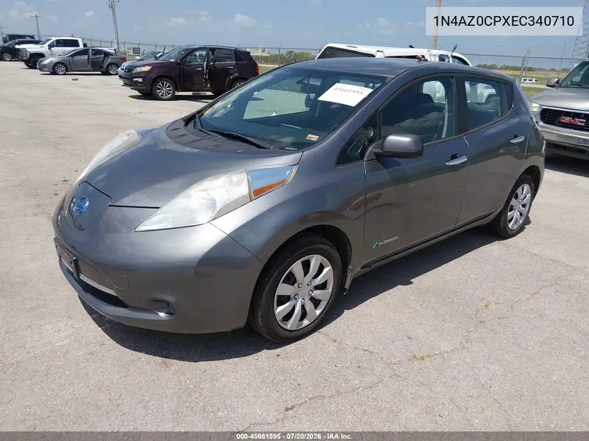 2014 Nissan Leaf S VIN: 1N4AZ0CPXEC340710 Lot: 45661595