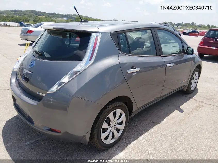 2014 Nissan Leaf S VIN: 1N4AZ0CPXEC340710 Lot: 45661595