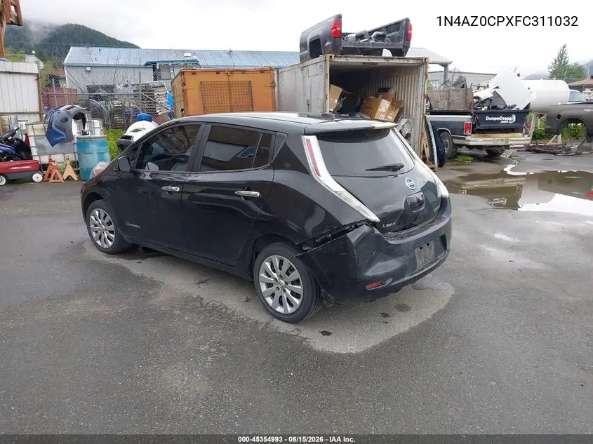 2015 Nissan Leaf S VIN: 1N4AZ0CPXFC311032 Lot: 45354993
