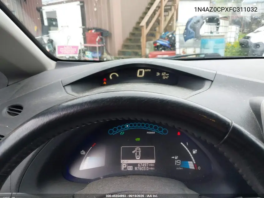 2015 Nissan Leaf S VIN: 1N4AZ0CPXFC311032 Lot: 45354993