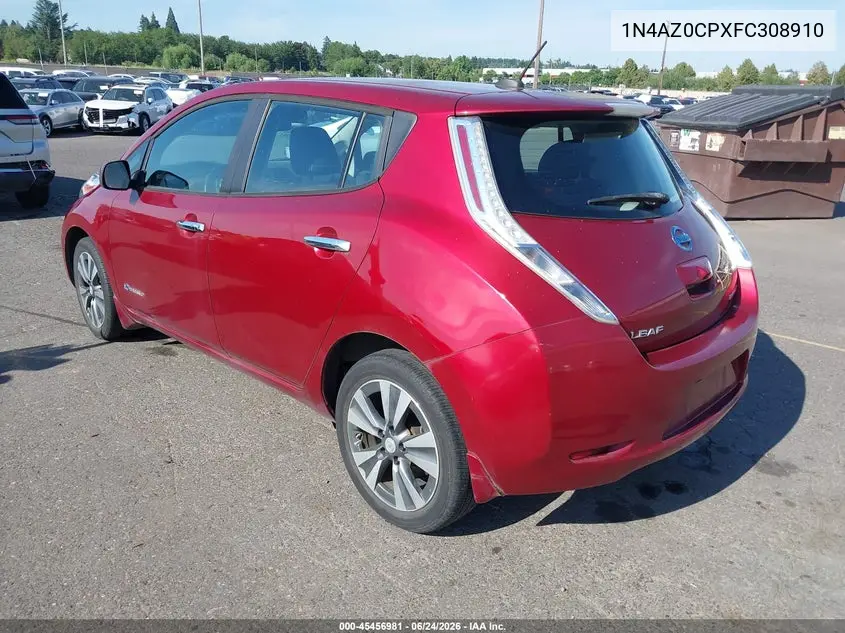 2015 Nissan Leaf Sl VIN: 1N4AZ0CPXFC308910 Lot: 45456981