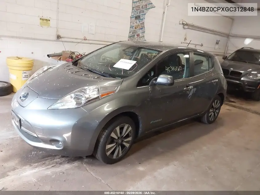 2016 Nissan Leaf S/Sl/Sv VIN: 1N4BZ0CPXGC312848 Lot: 45316160