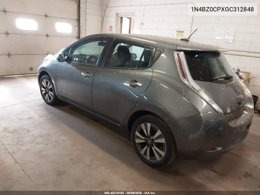 2016 Nissan Leaf S/Sl/Sv VIN: 1N4BZ0CPXGC312848 Lot: 45316160