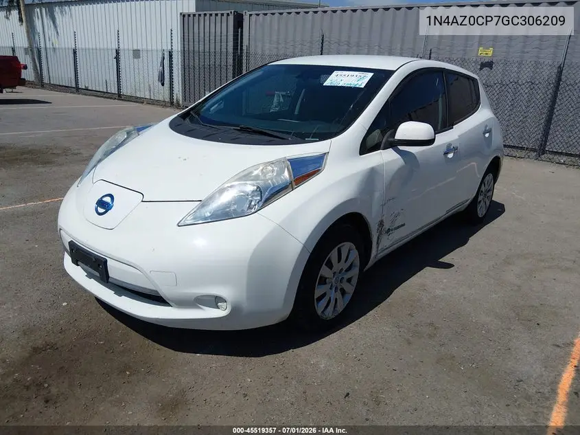 2016 Nissan Leaf S VIN: 1N4AZ0CP7GC306209 Lot: 45519357
