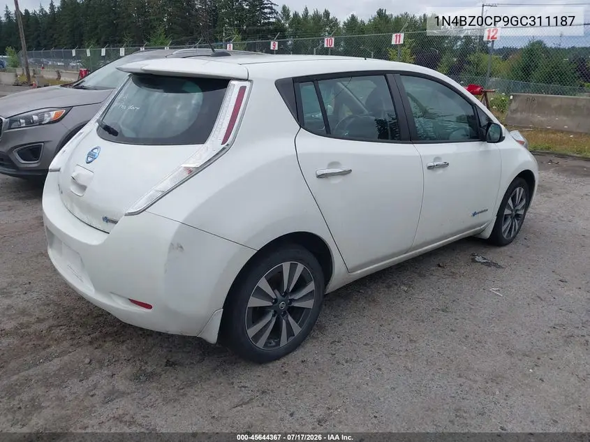 2016 Nissan Leaf Sv VIN: 1N4BZ0CP9GC311187 Lot: 45644367