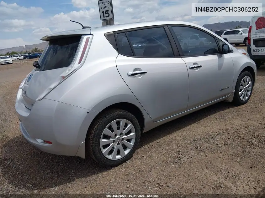 2017 Nissan Leaf S VIN: 1N4BZ0CP0HC306252 Lot: 45699228