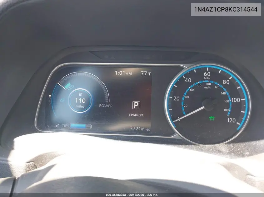 2019 Nissan Leaf S VIN: 1N4AZ1CP8KC314544 Lot: 45383053