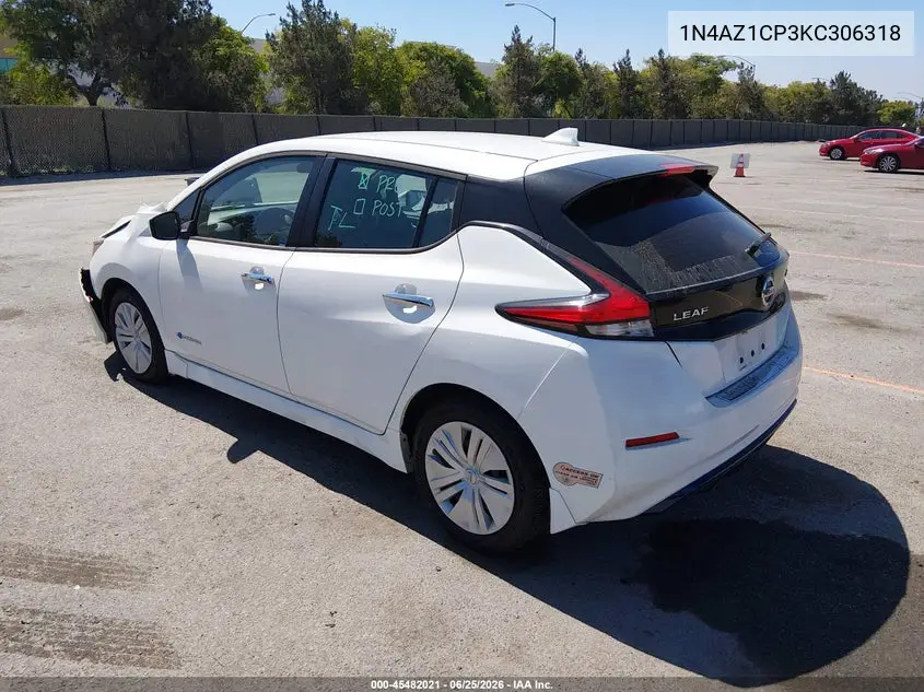 2019 Nissan Leaf S VIN: 1N4AZ1CP3KC306318 Lot: 45482021