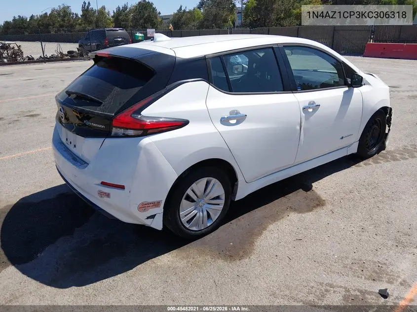 2019 Nissan Leaf S VIN: 1N4AZ1CP3KC306318 Lot: 45482021
