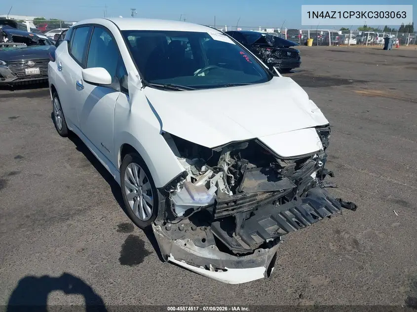 2019 Nissan Leaf S VIN: 1N4AZ1CP3KC303063 Lot: 45574517