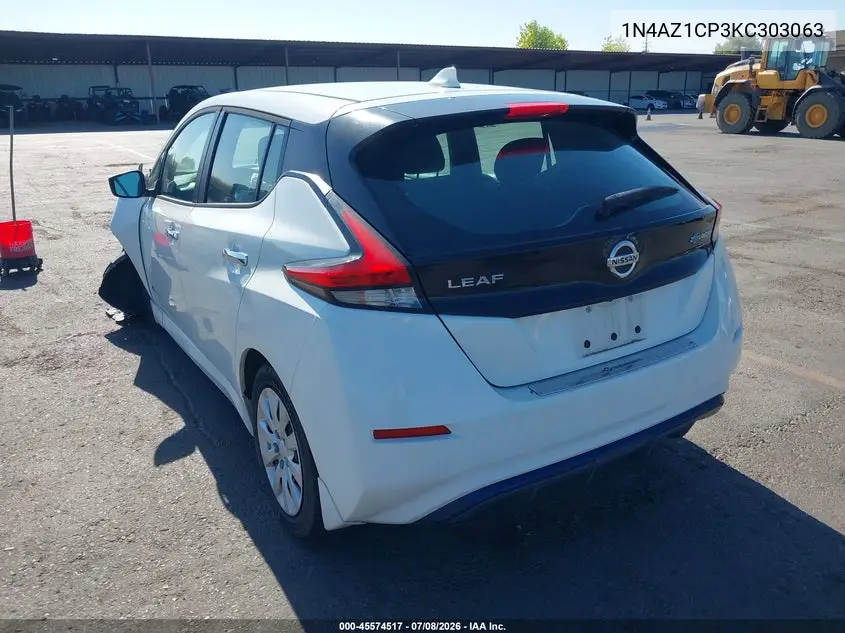 2019 Nissan Leaf S VIN: 1N4AZ1CP3KC303063 Lot: 45574517