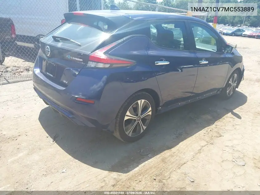 2021 Nissan Leaf Sv 40 Kwh VIN: 1N4AZ1CV7MC553889 Lot: 45501189