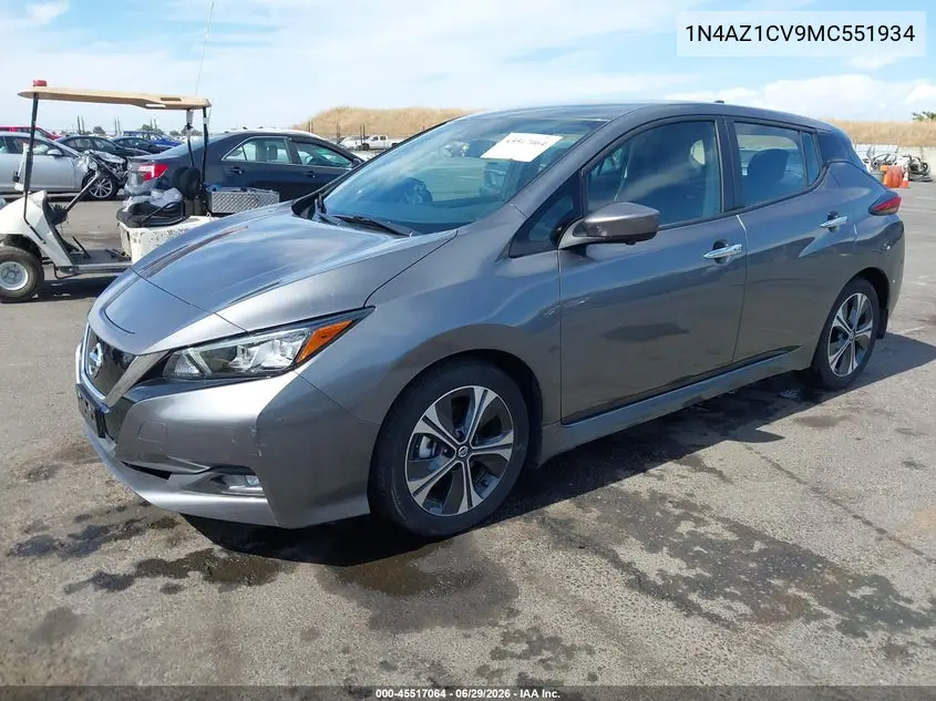 2021 Nissan Leaf Sv 40 Kwh VIN: 1N4AZ1CV9MC551934 Lot: 45517064