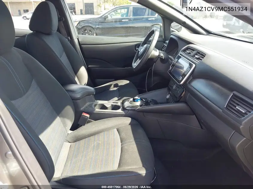 2021 Nissan Leaf Sv 40 Kwh VIN: 1N4AZ1CV9MC551934 Lot: 45517064