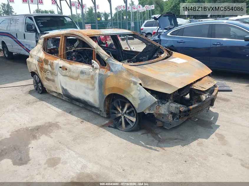 2021 Nissan Leaf S Plus 62 Kwh VIN: 1N4BZ1BVXMC554086 Lot: 45543480