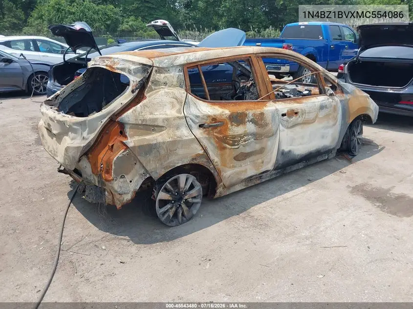 2021 Nissan Leaf S Plus 62 Kwh VIN: 1N4BZ1BVXMC554086 Lot: 45543480