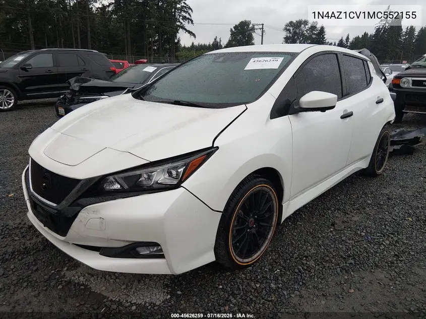 2021 Nissan Leaf Sv 40 Kwh VIN: 1N4AZ1CV1MC552155 Lot: 45626259