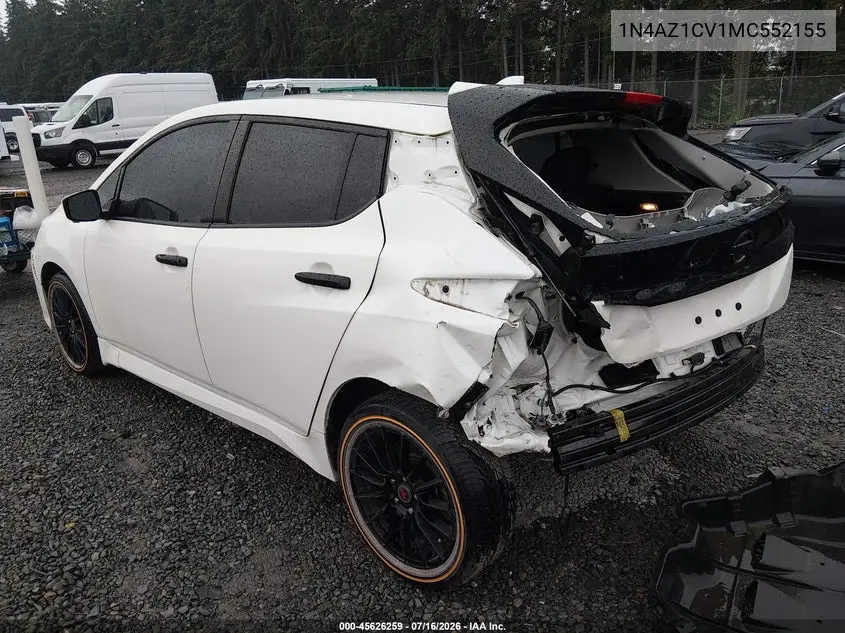2021 Nissan Leaf Sv 40 Kwh VIN: 1N4AZ1CV1MC552155 Lot: 45626259