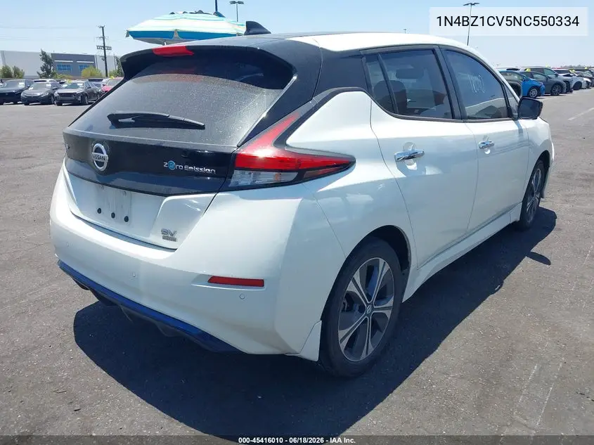 2022 Nissan Leaf Sv Plus 62 Kwh VIN: 1N4BZ1CV5NC550334 Lot: 45416010
