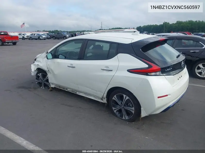 2022 Nissan Leaf Sv Plus 62 Kwh VIN: 1N4BZ1CVXNC560597 Lot: 45491864