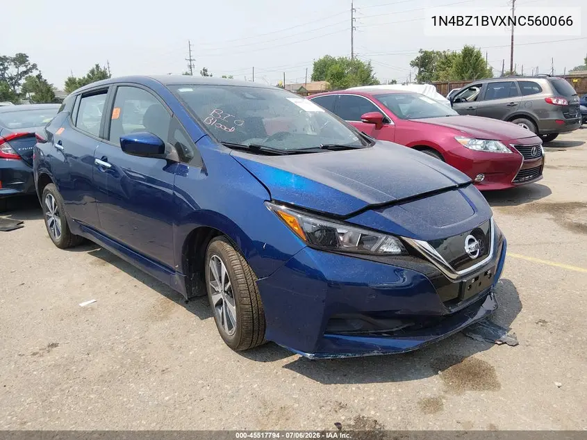 2022 Nissan Leaf S Plus 62 Kwh VIN: 1N4BZ1BVXNC560066 Lot: 45517794