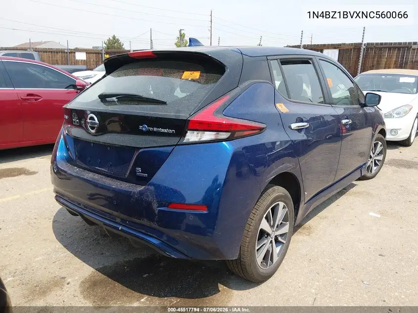 2022 Nissan Leaf S Plus 62 Kwh VIN: 1N4BZ1BVXNC560066 Lot: 45517794