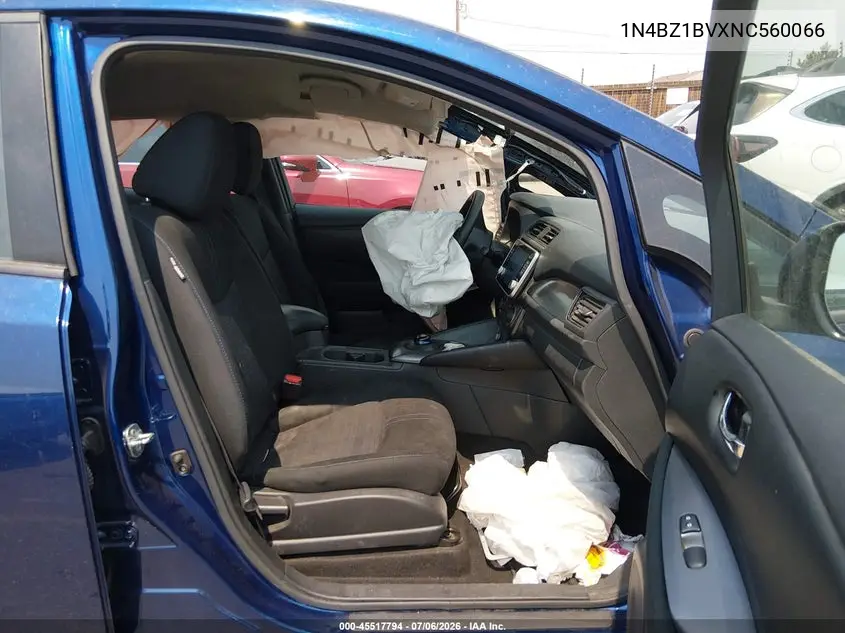 2022 Nissan Leaf S Plus 62 Kwh VIN: 1N4BZ1BVXNC560066 Lot: 45517794