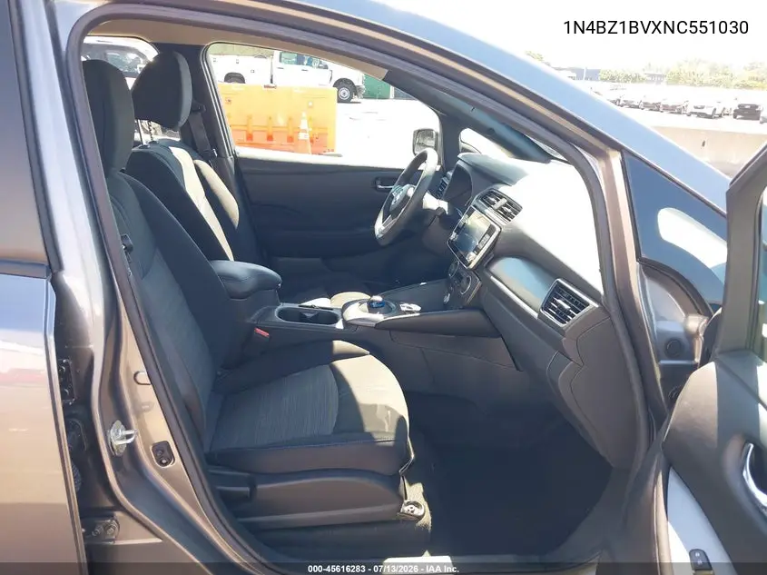 2022 Nissan Leaf S Plus 62 Kwh VIN: 1N4BZ1BVXNC551030 Lot: 45616283