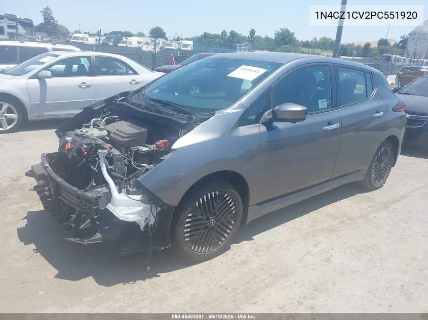 2023 Nissan Leaf Sv Plus 60 Kwh VIN: 1N4CZ1CV2PC551920 Lot: 45403581