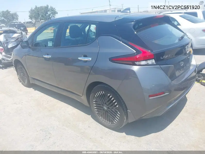 2023 Nissan Leaf Sv Plus 60 Kwh VIN: 1N4CZ1CV2PC551920 Lot: 45403581