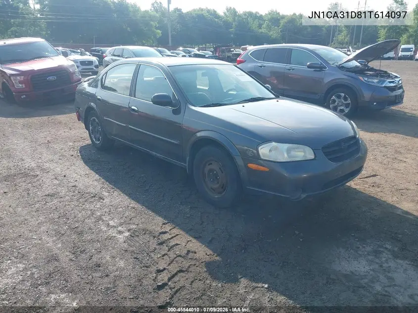 2001 Nissan Maxima Gxe VIN: JN1CA31D81T614097 Lot: 45544010