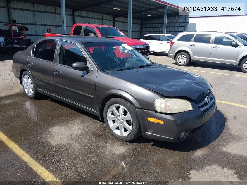 2003 Nissan Maxima Gle VIN: JN1DA31A33T417674 Lot: 45344364