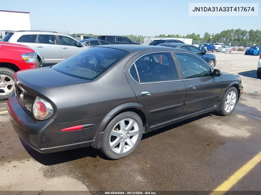 2003 Nissan Maxima Gle VIN: JN1DA31A33T417674 Lot: 45344364