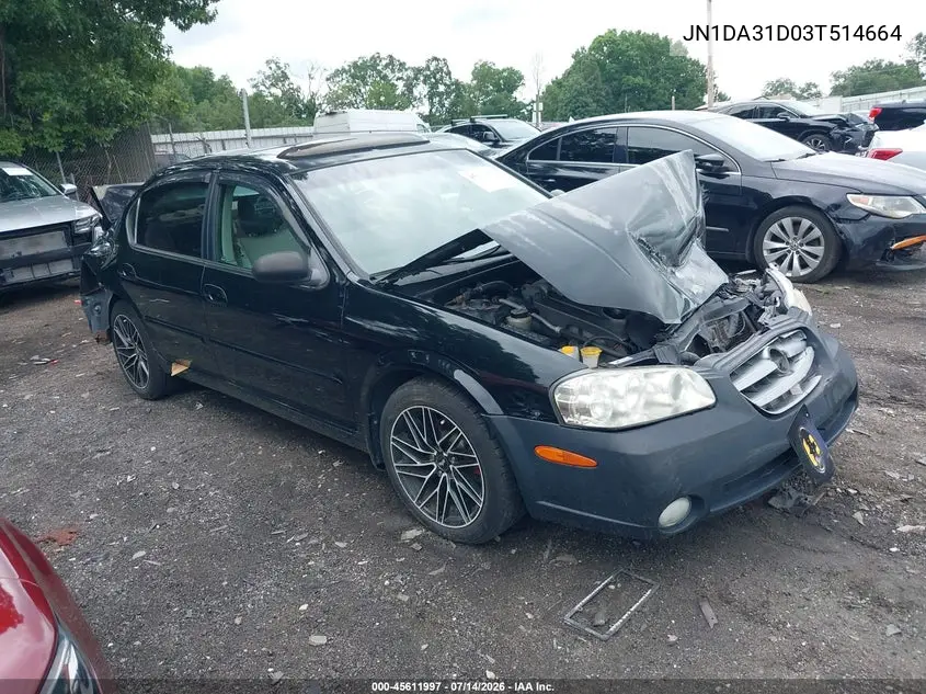 2003 Nissan Maxima Se VIN: JN1DA31D03T514664 Lot: 45611997