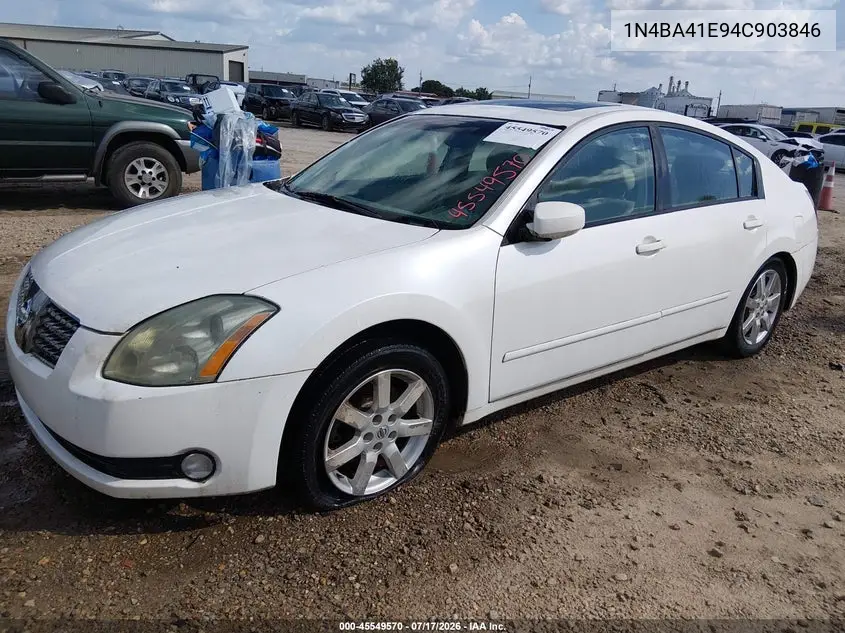 2004 Nissan Maxima 3.5 Sl VIN: 1N4BA41E94C903846 Lot: 45549570